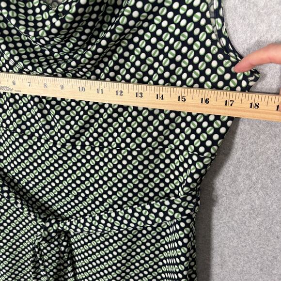 Talbots Dress Medium Midi Green Slinky Knit Cowl Flowy Career Church 50s Mod 60s - Picture 8 of 13